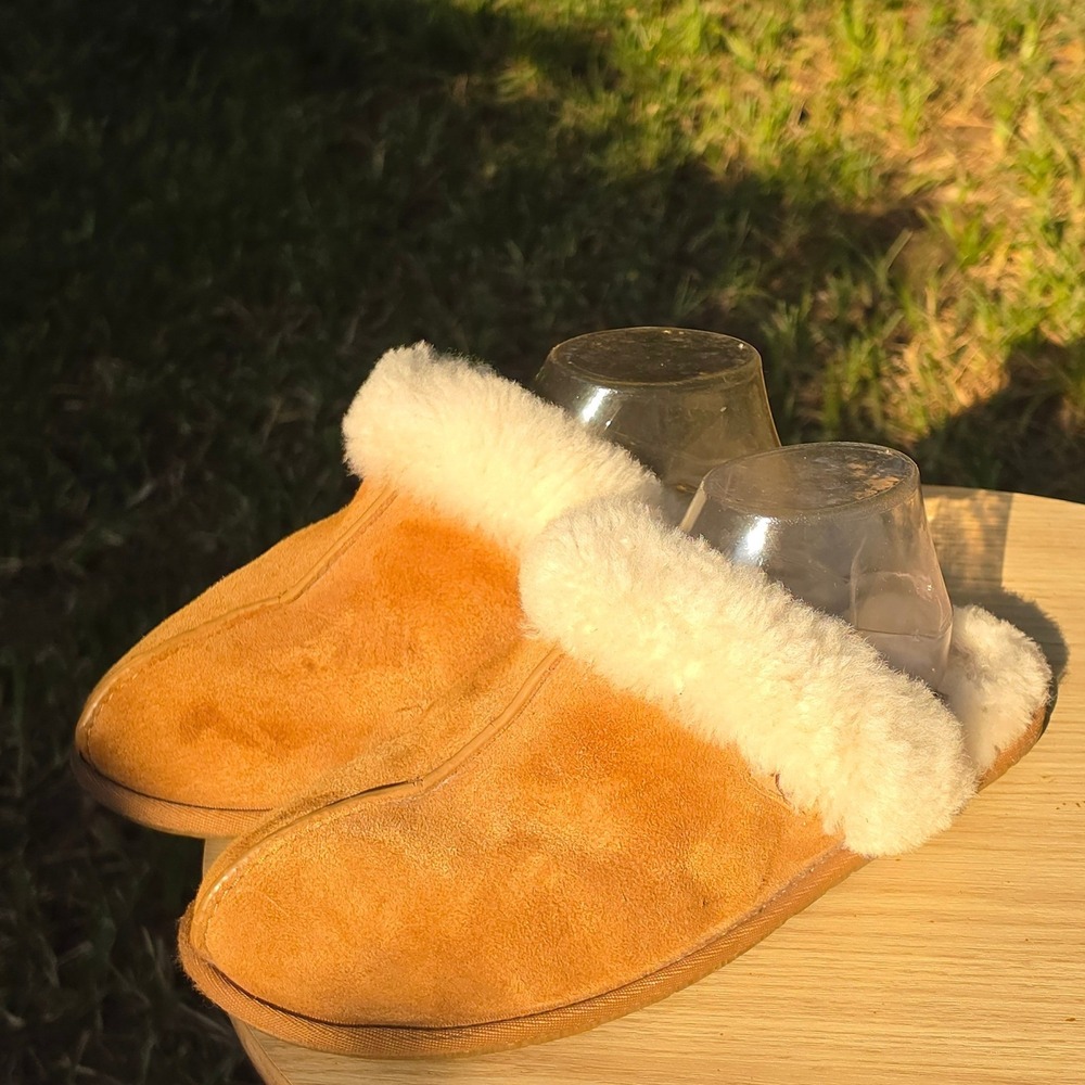 UGG Australia Scuffette II Chestnut Suede Sheepskin Slippers Mule Womens